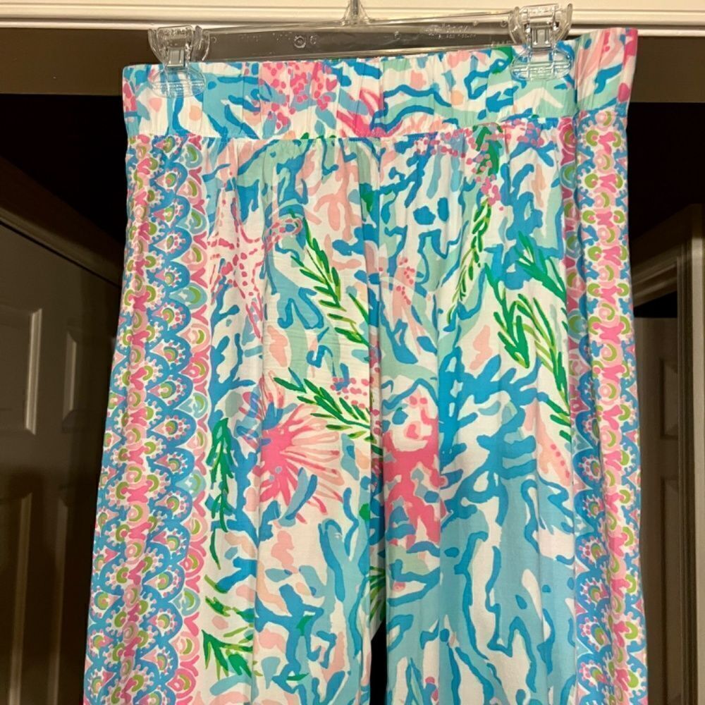 EUC‎ Lilly Pulitzer Bal Harbour Palazzo Pant in Multi Coral Bay Engineered Sz XS - Picture 2 of 6